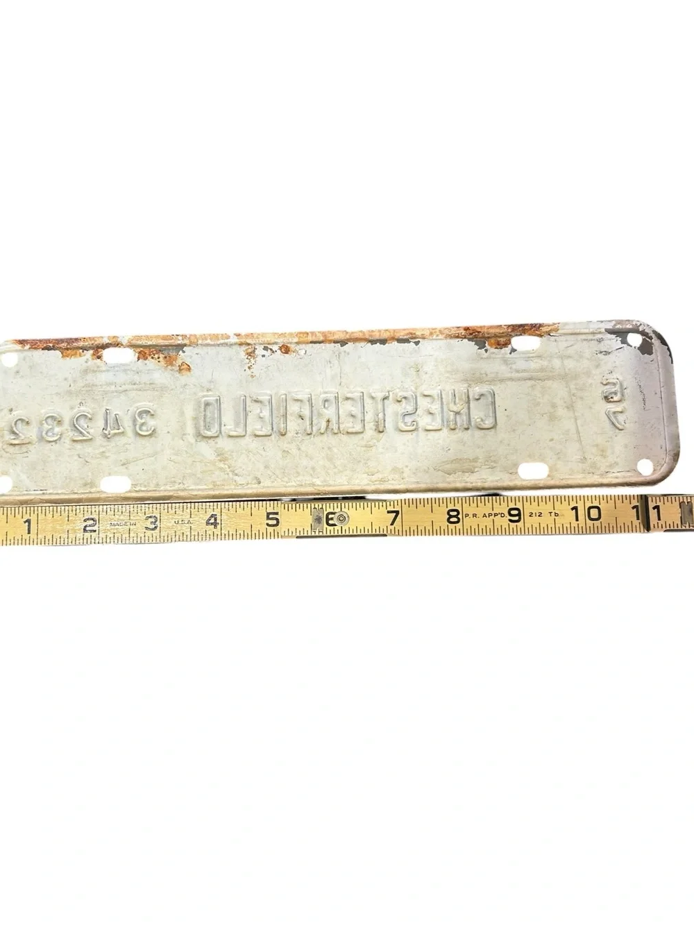 1967 Chesterfield County license plate attachment topper 34232